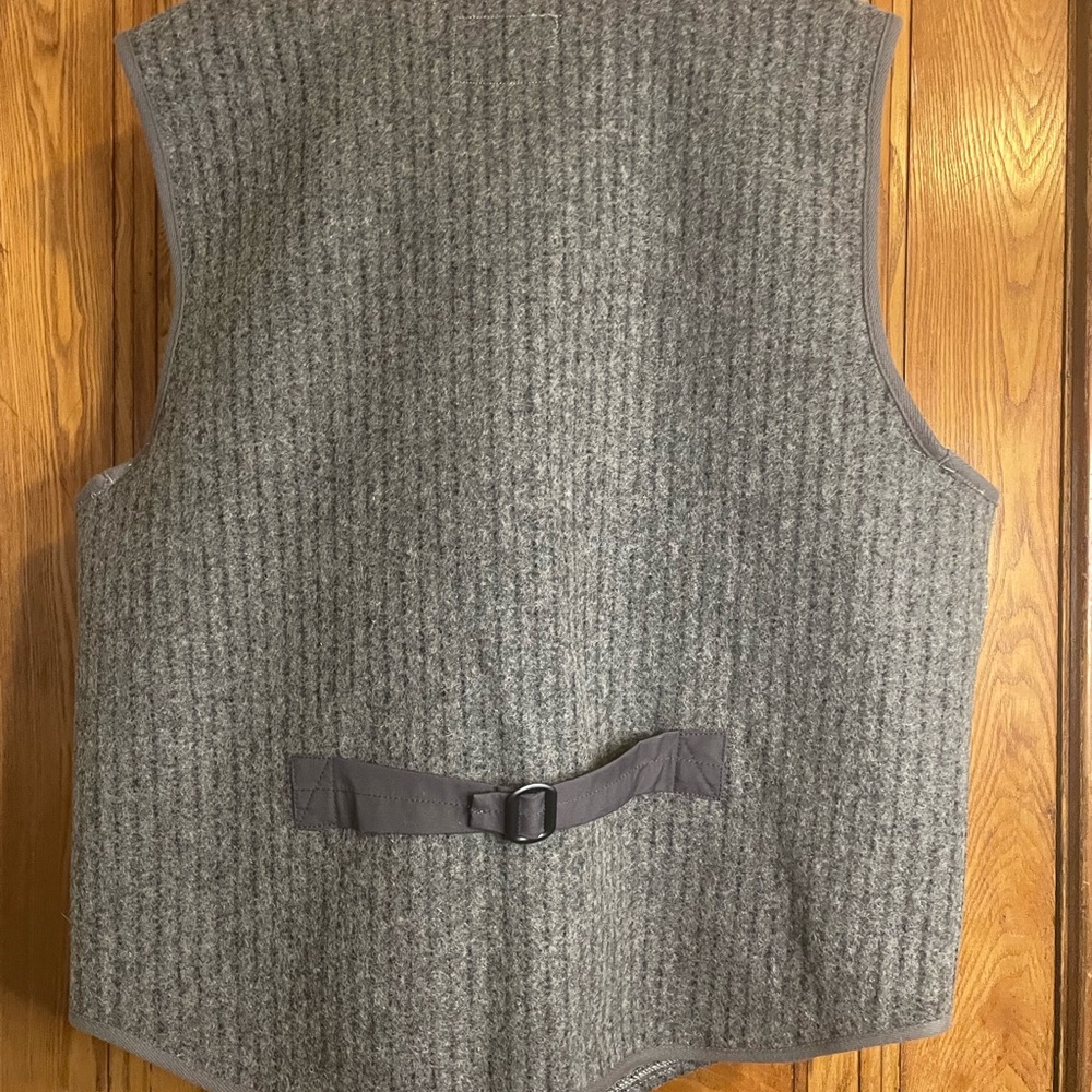 Men’s Vintage Woolrich Gray with Pinstripe Wool Utility Vest NWT - Picture 5 of 14